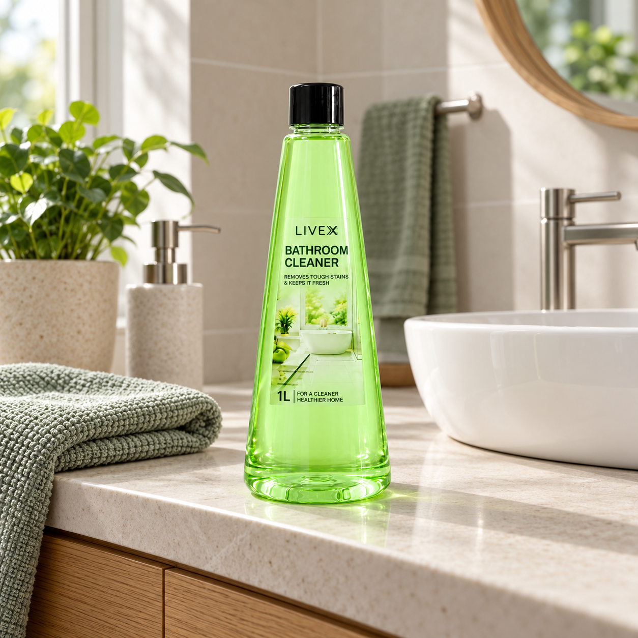 Livex Bathroom Cleaner in a home setting